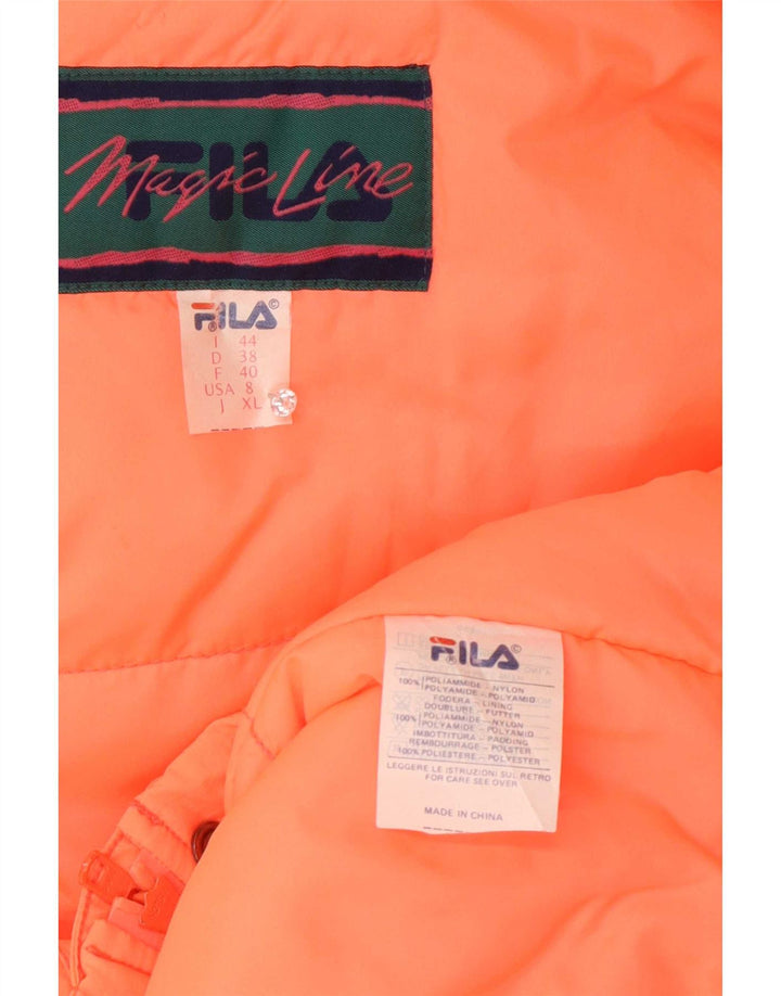 Fila Damen Kapuzen-Übergröße, gepolsterter Mantel IT 44 Mittelorange Polyamid