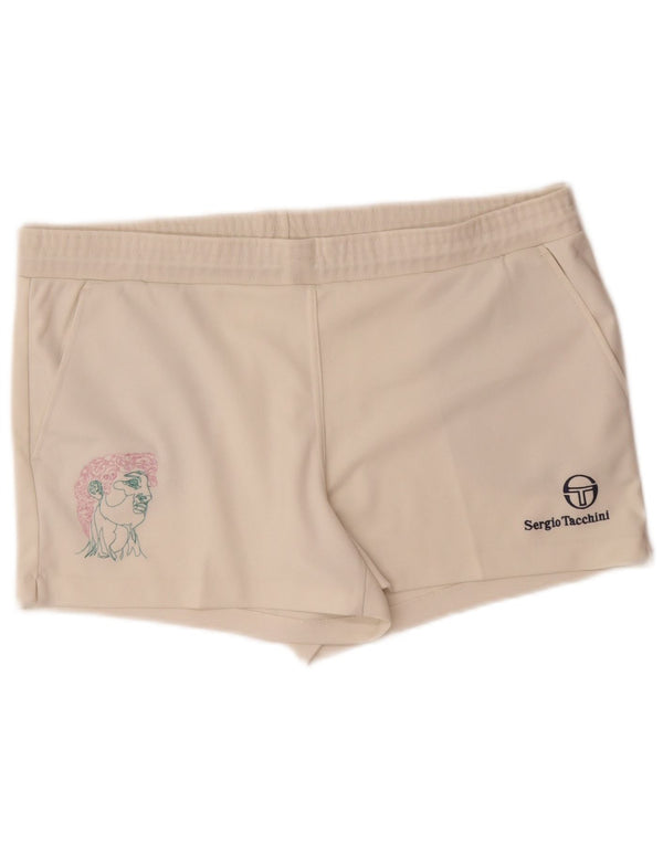 Sergio Tacchini Herren Graphic Sport Shorts IT 54 XL Weiß Polyester