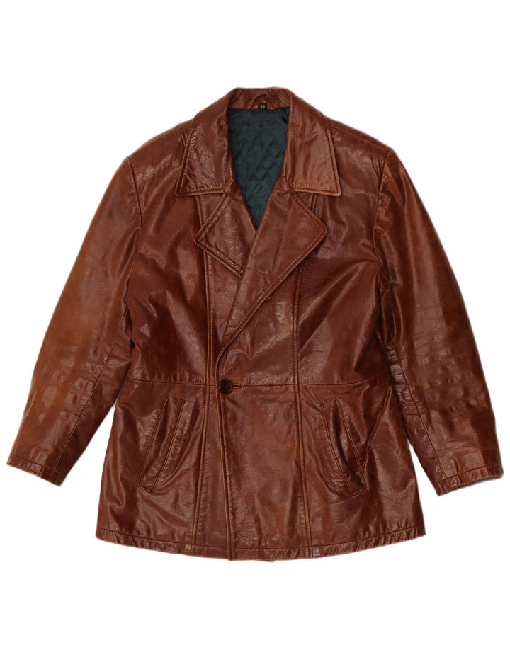 VINTAGE Herren Ledermantel UK 38 Mittelbraunes Leder