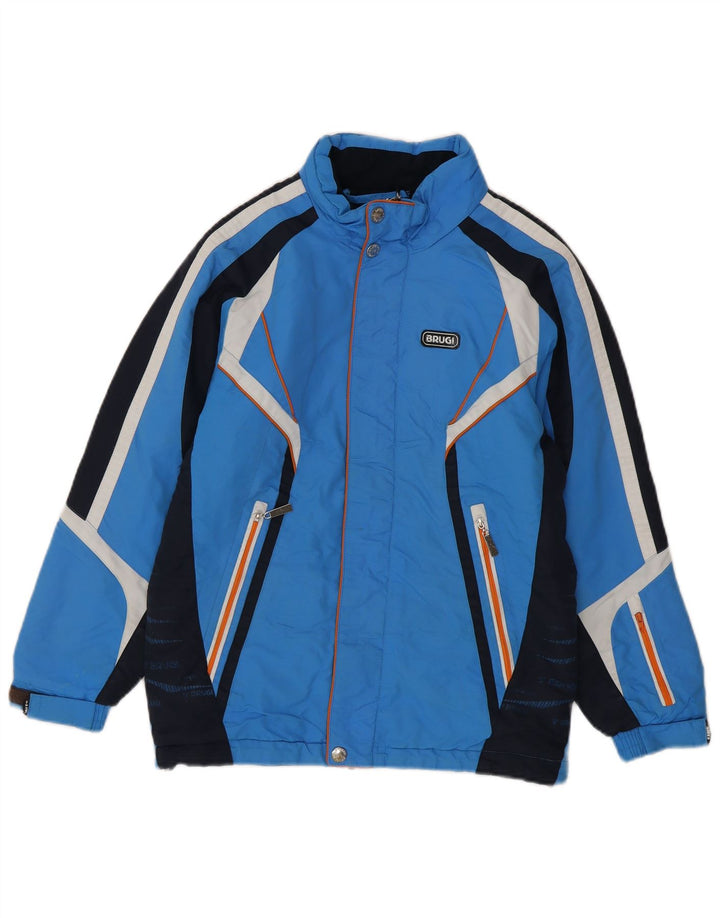 Brugi Skijacke für Jungen, 11–12 Jahre, blaues Colourblock-Polyamid