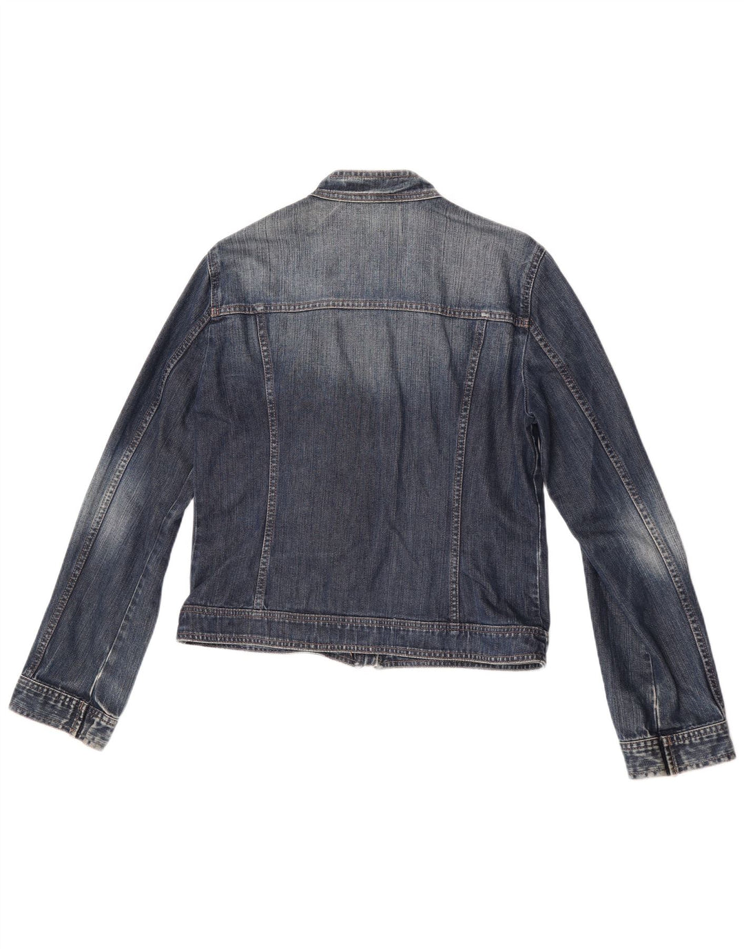 Benetton Damen Jeansjacke UK 16 Große blaue Baumwolle