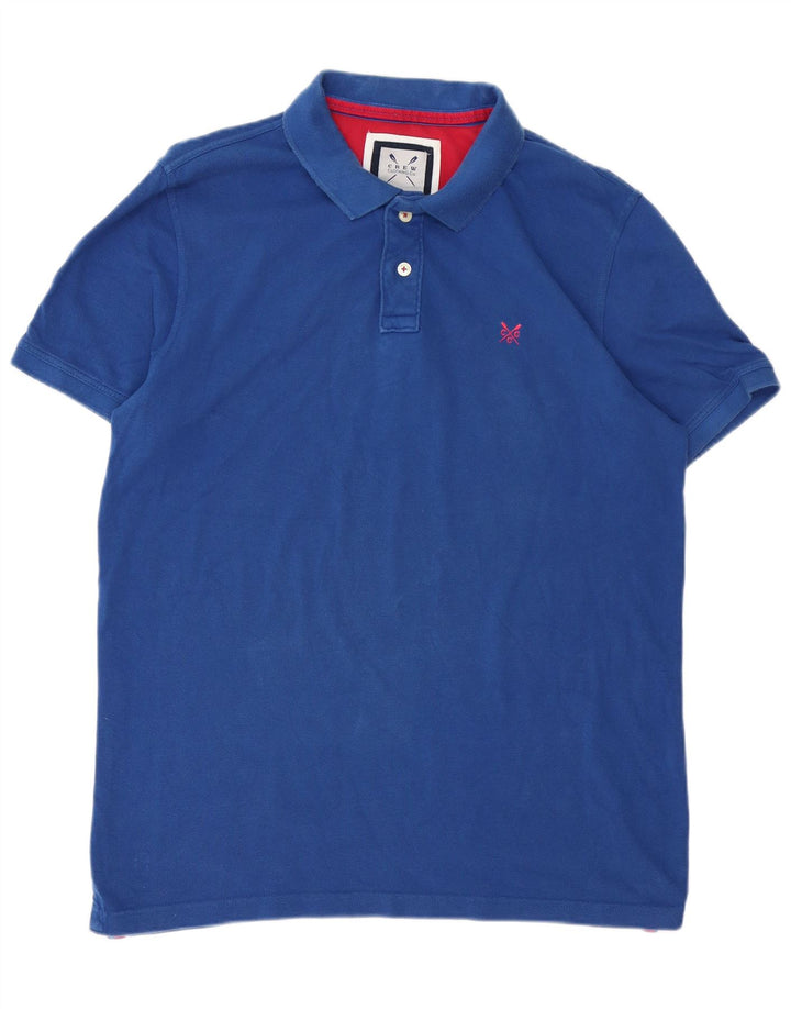 Crew Clothing Herren-Poloshirt, groß, blaue Baumwolle