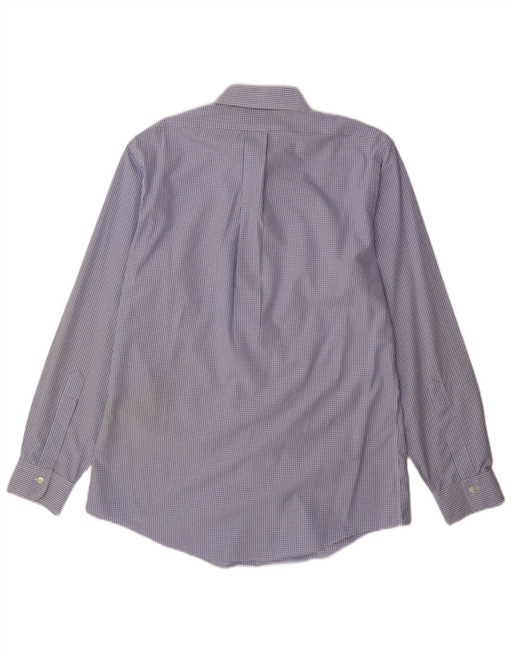 Brooks Brothers Herren-Hemd mit klassischer Passform, Größe 15 1/2, mittelblauer Gingham-Karomuster