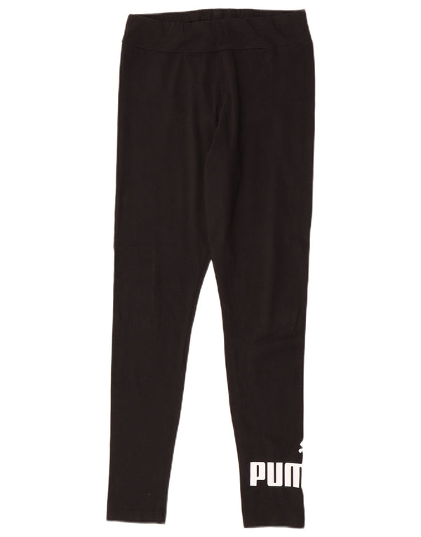 Puma Womens Graphic Leggings UK 12 Medium Black Cotton Sports