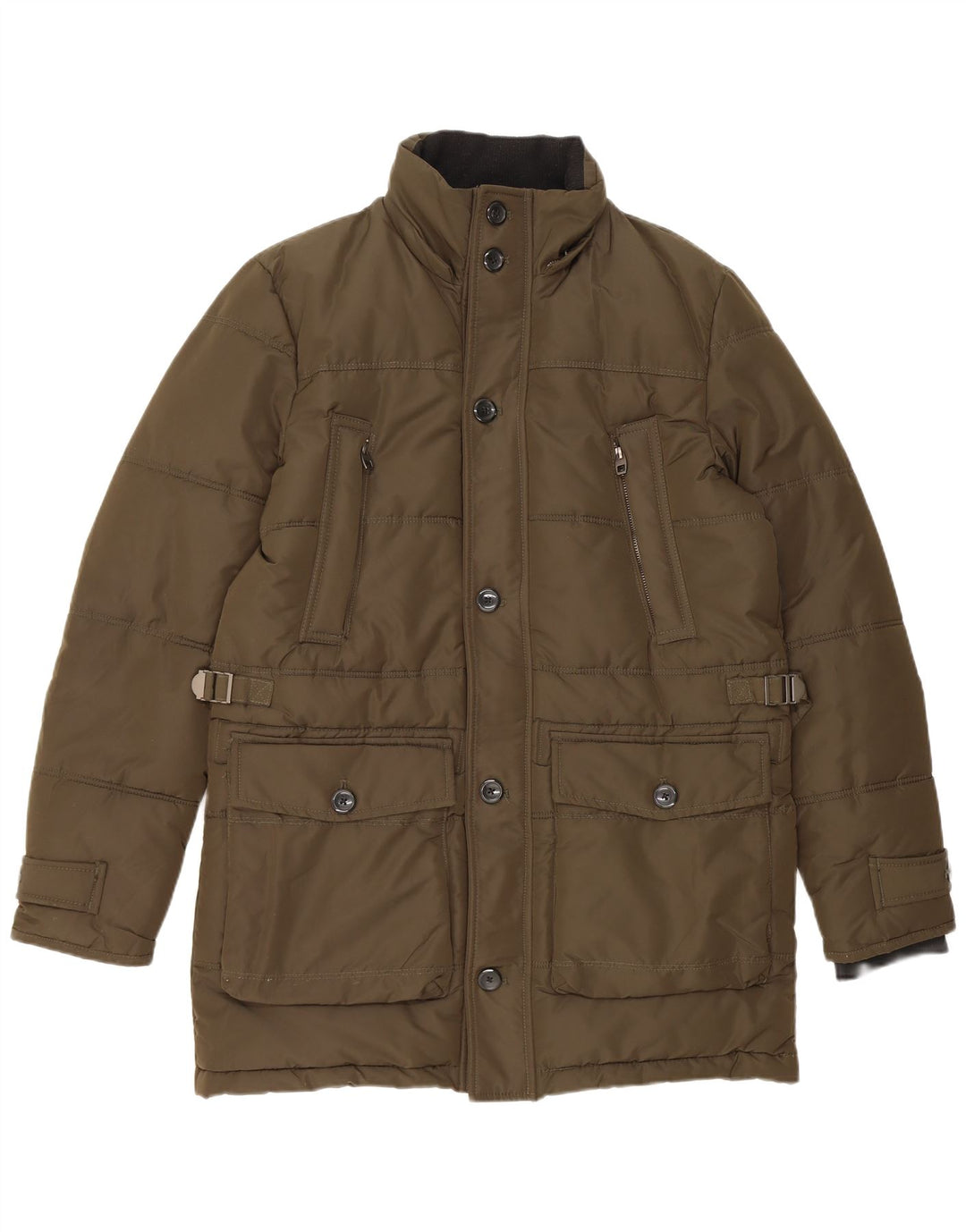 Zara Herren Wattierte Jacke UK 38 Medium Khaki