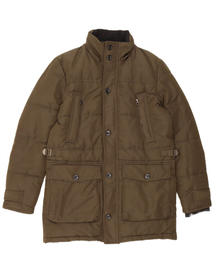 Zara Herren Wattierte Jacke UK 38 Medium Khaki