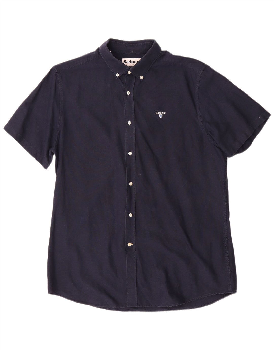 Barbour Tailored Fit Kurzarmhemd für Herren aus mittelblauer Baumwolle