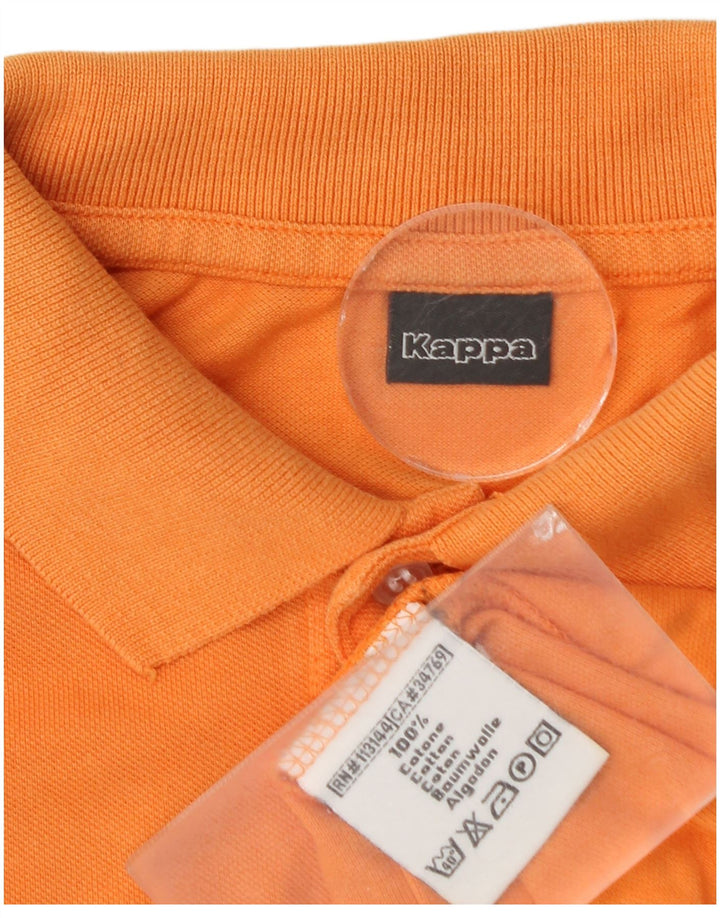 Kappa Herren Langarm-Poloshirt, groß, orange, Baumwolle