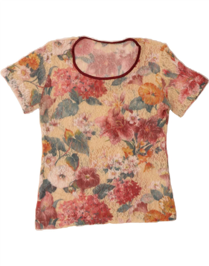 VINTAGE Womens Blouse Top UK 16 Large Multicoloured Floral Polyamide Vintage Vintage and Second-Hand Vintage from Messina Hembry 