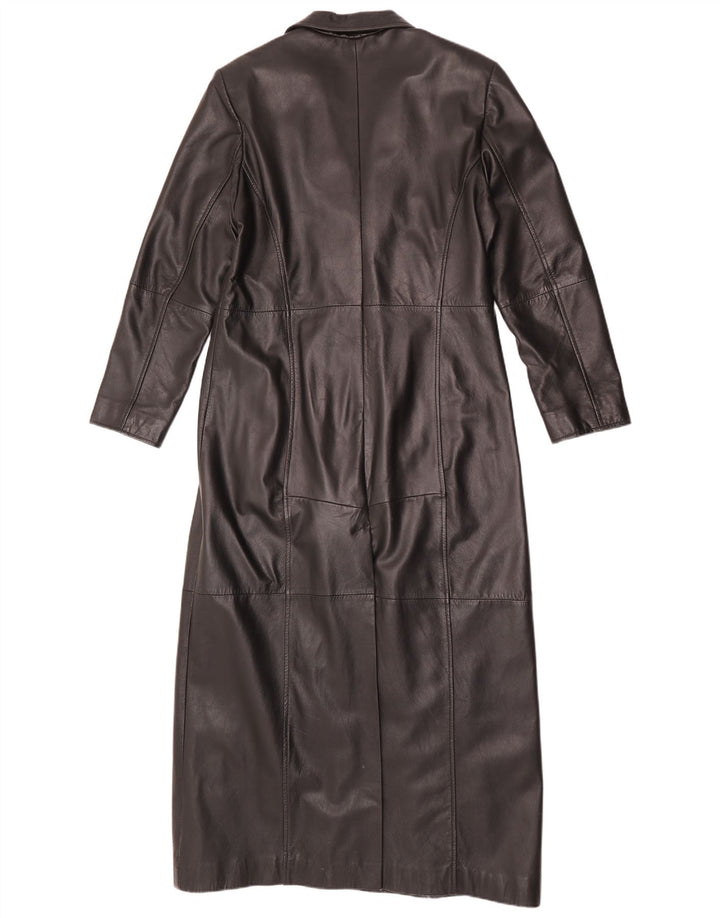 Gipsy Damen Trenchcoat UK 18 XL Schwarzes Leder