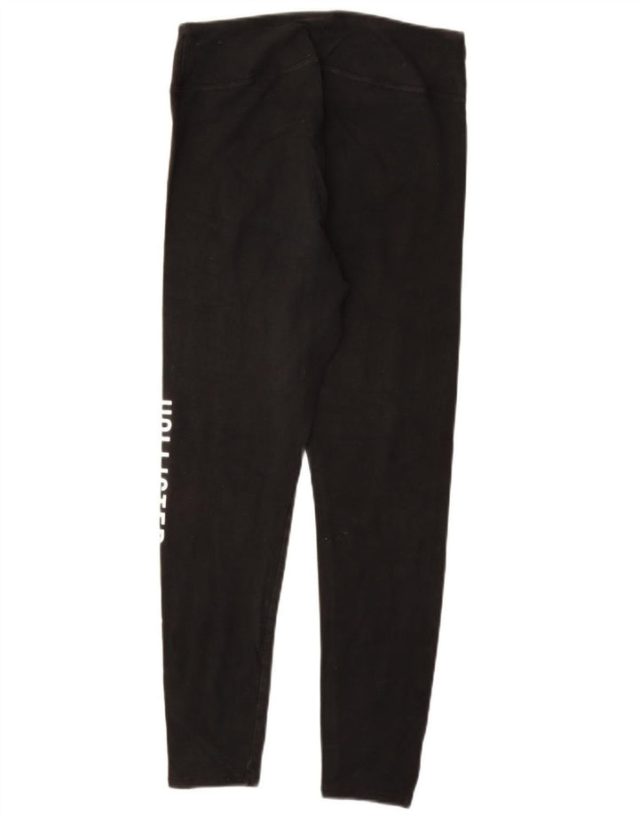 HOLLISTER Womens Graphic Leggings UK 14 Große schwarze Baumwolle