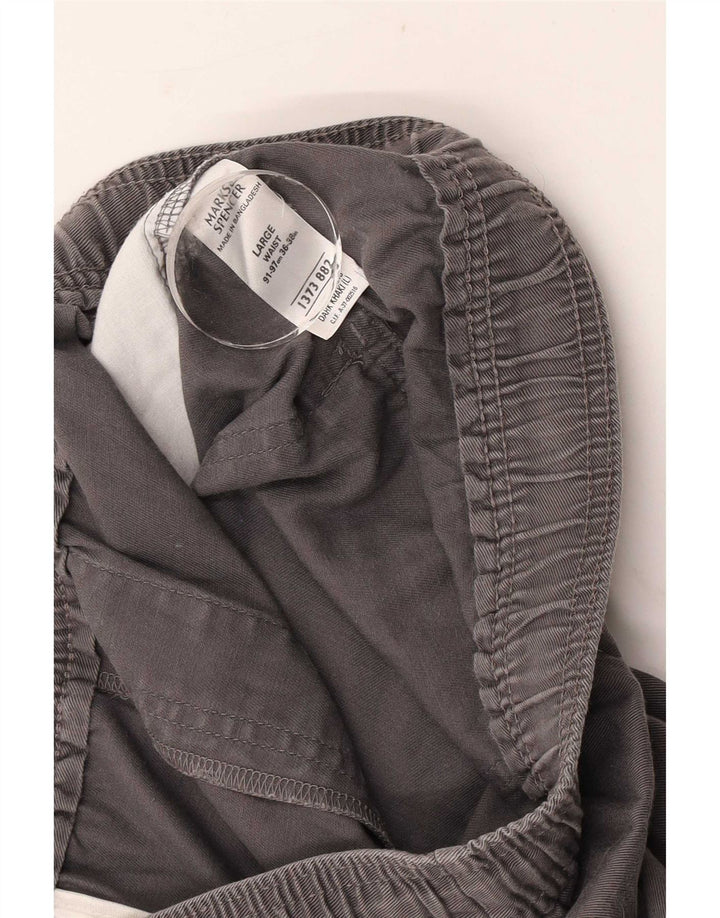 Marks & Spencer Herren-Chinoshorts, Größe L, W36, graue Baumwolle