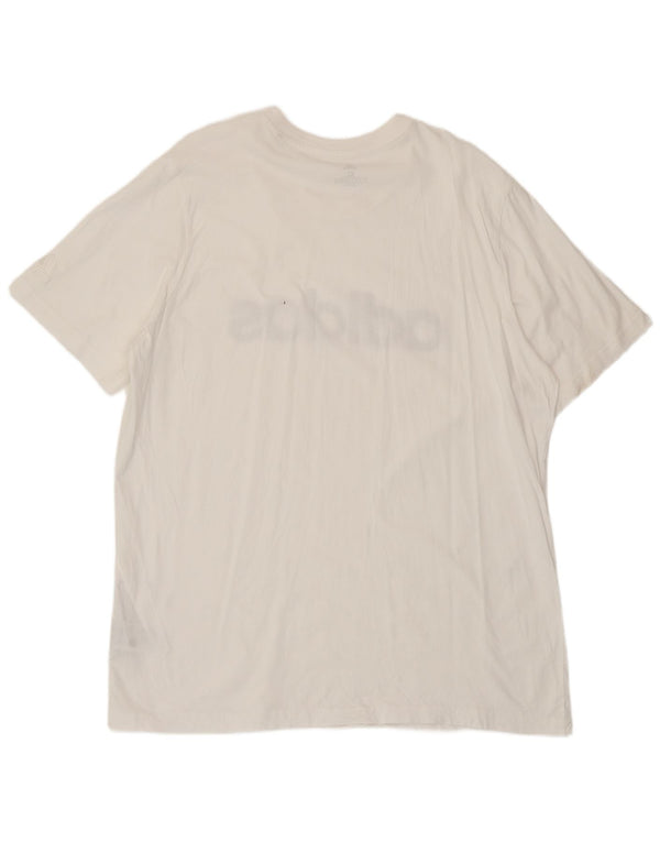 Adidas Herren Grafik T-Shirt Top XL Weiß Baumwolle