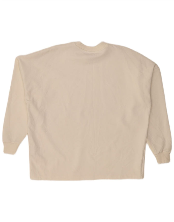 Zara Herren-Sweatshirt mit lockerer Passform, Größe S, weiße Baumwolle