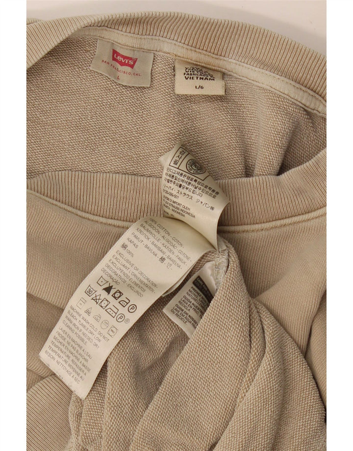 LEVI'S Herren-Sweatshirt, Pullover, groß, beige, Baumwolle
