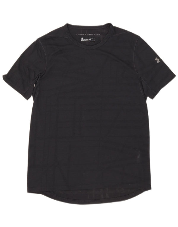 Under Armour Herren Heat Gear T-Shirt-Oberteil, großes, schwarzes, geometrisches Polyester