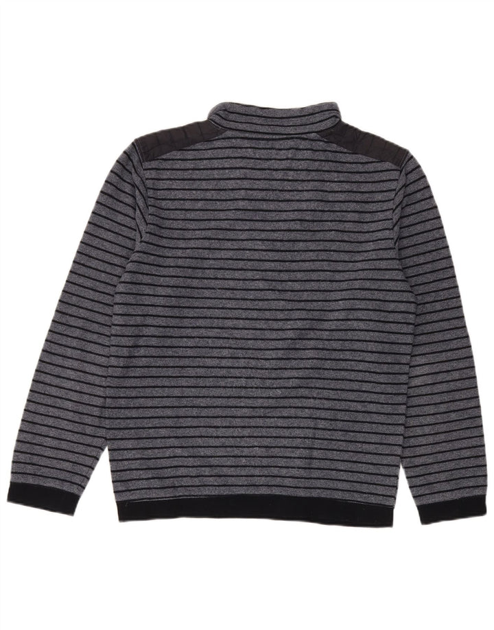 Essentials Herren-Top, langärmelig, klein, Marineblau gestreift