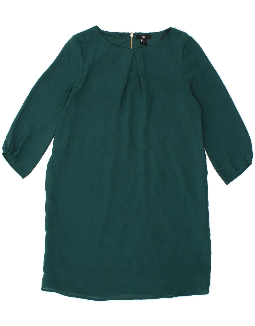 H&M Womens 3/4 Sleeve Tent Dress EU 36 Small Green Polyester Vintage H&M and Second-Hand H&M from Messina Hembry 