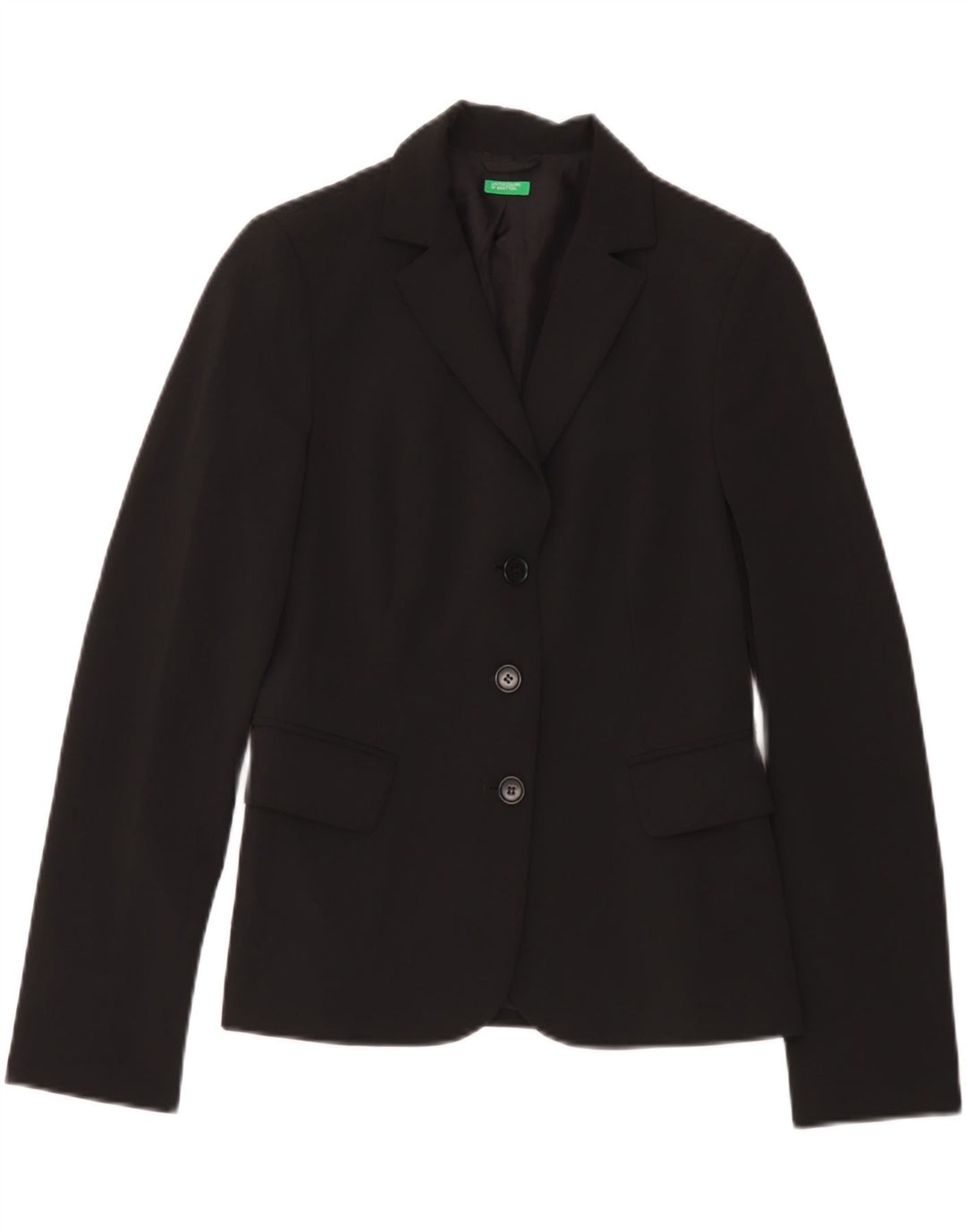 Benetton Damen-Blazerjacke mit 3 Knöpfen, IT 42, mittelschwarz, Polyester