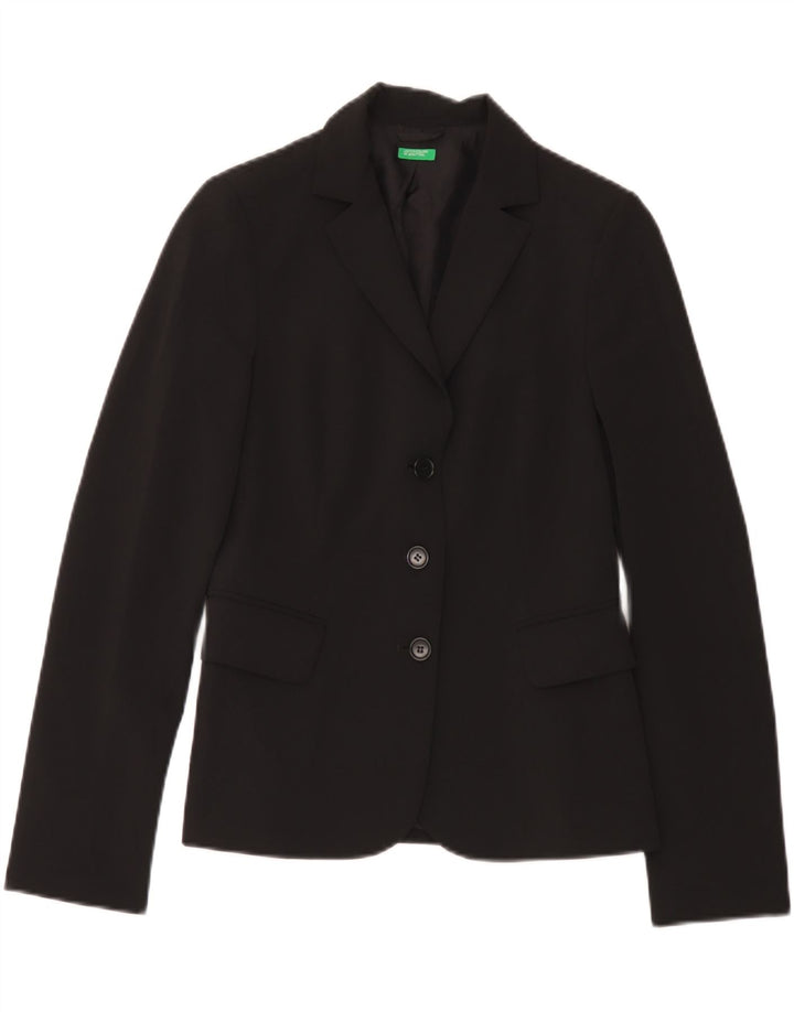 Benetton Damen-Blazerjacke mit 3 Knöpfen, IT 42, mittelschwarz, Polyester