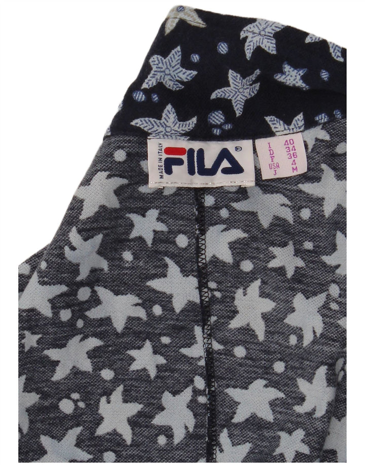 FILA Damen Ärmelloser Playsuit IT 40 Small Marineblau mit Blumenmuster