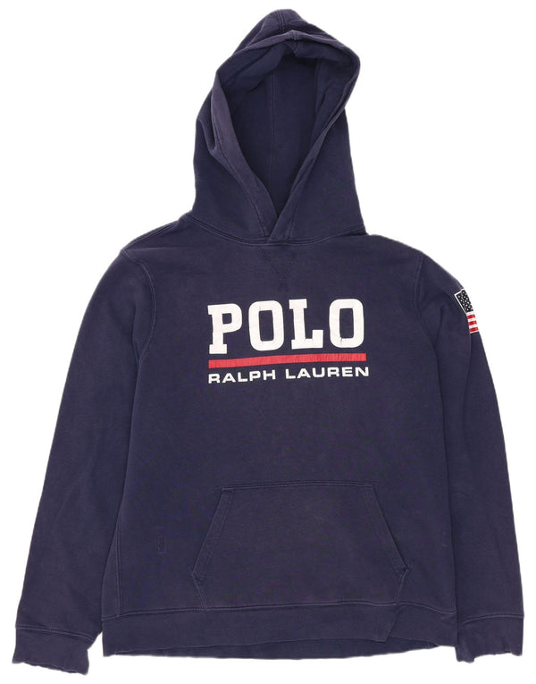 Polo Ralph Lauren Jungen-Pullover mit grafischem Kapuzenpullover, 15–16 Jahre, XL, Marineblau