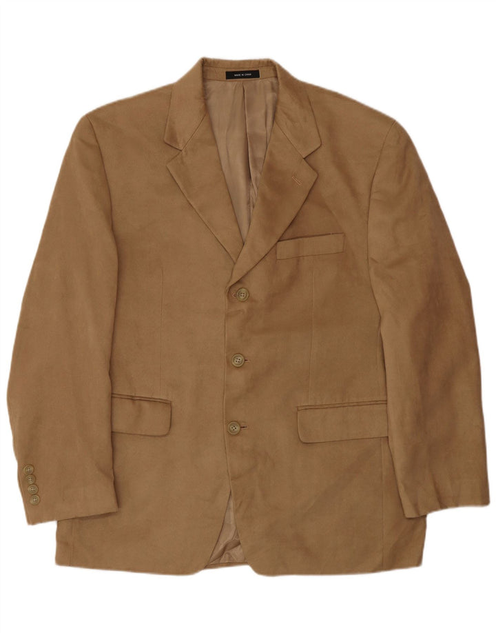 Chaps Herren-Blazer mit 3 Knöpfen, UK 38, Mittelbeige, Polyester