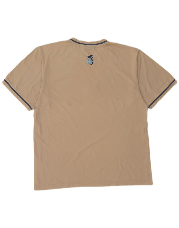 LOTTO Mens Graphic T-Shirt Top Medium Beige Cotton