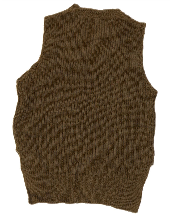 Marks & Spencer Damen Weste Tank Top UK 10 Small Khaki Acryl