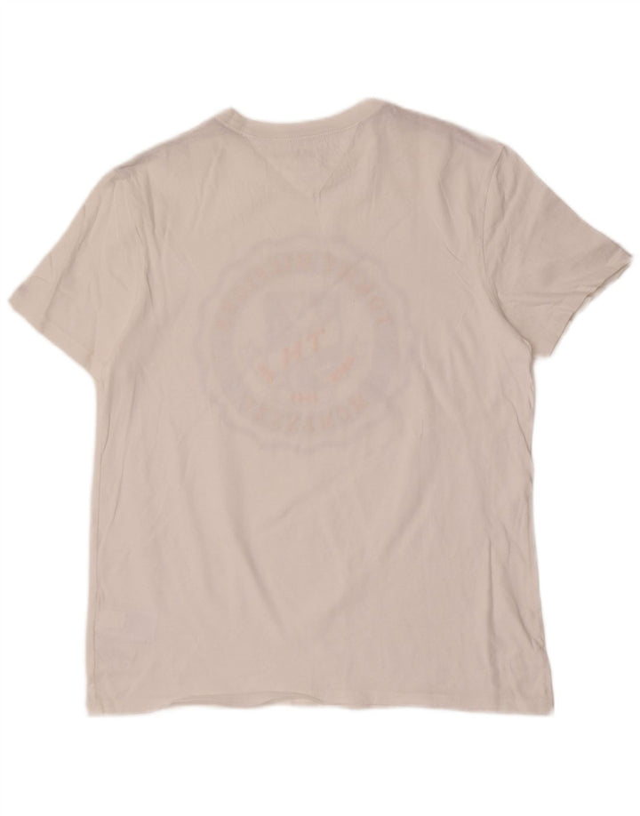 Tommy Hilfiger Herren-T-Shirt mit Grafik, mittelweiße Baumwolle