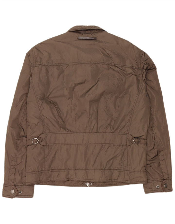 Massimo Dutti Herren Bomberjacke UK 42 XL Braunes Nylon