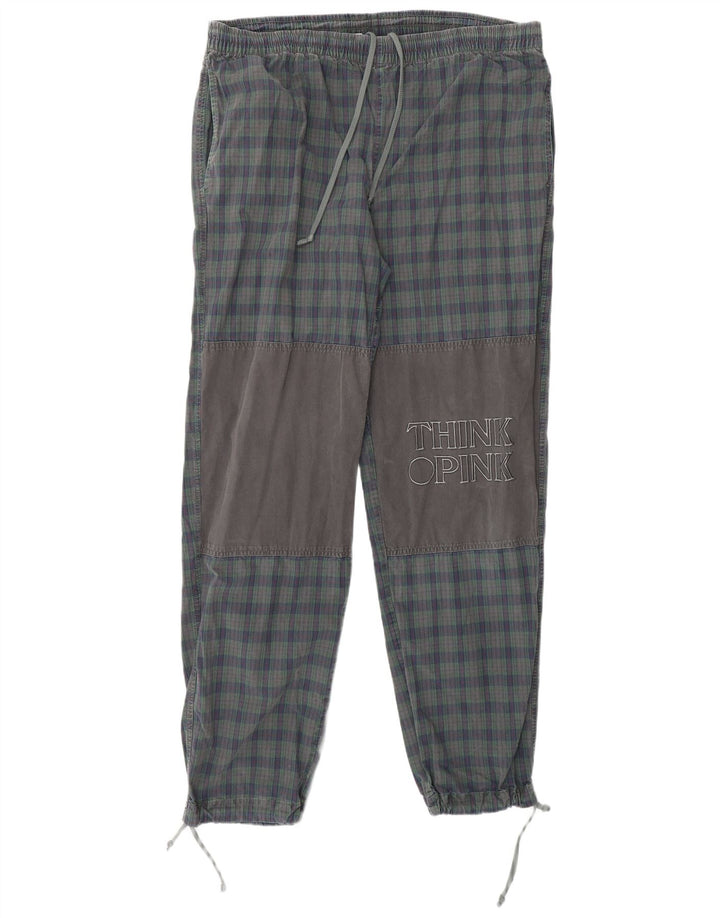 THINK PINK Herren-Jogginghose mit Grafik, Größe L, W36, L32, blau kariert