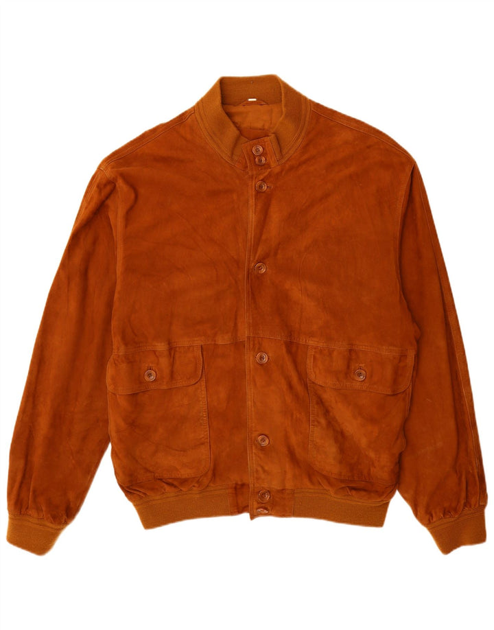 Vintage Herren Wildleder Bomberjacke IT 56 3XL Braunes Leder