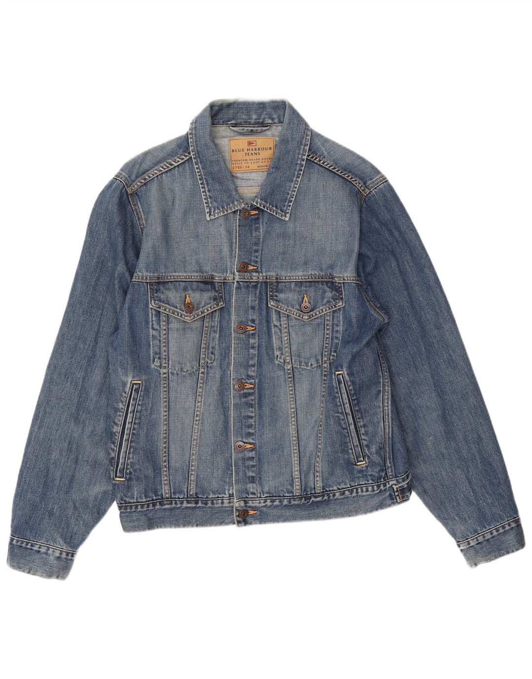 Marks & Spencer Herren Jeansjacke UK 38 Mittelblaue Baumwolle