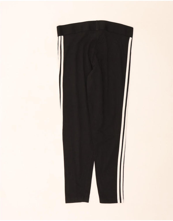 Adidas Damen Leggings UK 16/18 Large Schwarz Baumwolle Sport