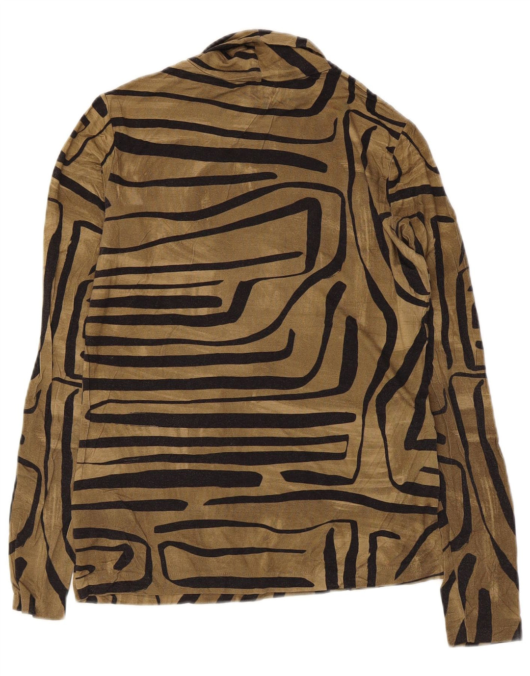 Jigsaw Damen Top Langarm UK 10 Small Braune geometrische Viskose