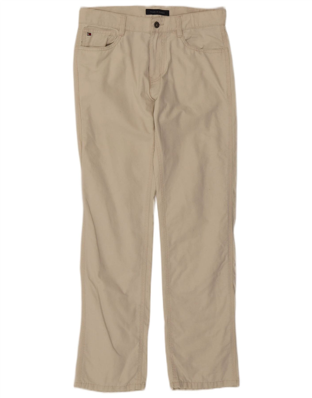 TOMMY HILFIGER Herren gerade Freizeithose W30 L32 weiße Baumwolle