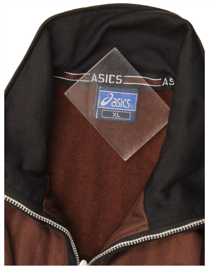 Asics Herren-Trainingsanzug mit grafischem Oberteil, XL, braun, Farbblock