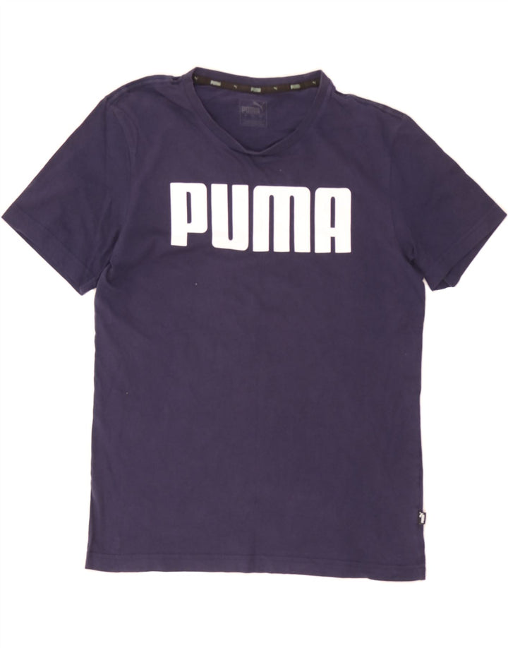 PUMA Mens Graphic T-Shirt Top Small Navy Blue Cotton Vintage Puma and Second-Hand Puma from Messina Hembry 