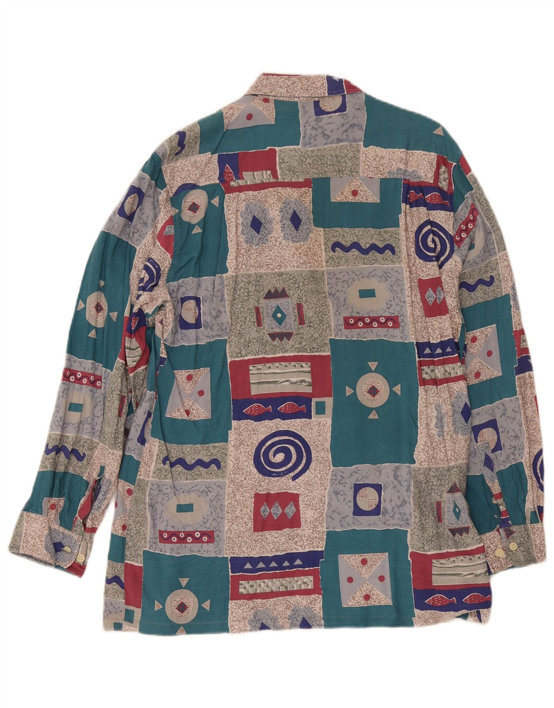 Vintage Herrenhemd UK 15 1/2 Medium Mehrfarbig Patchwork Retro