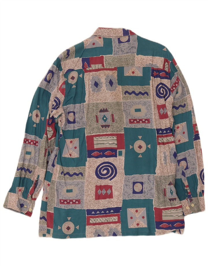 Vintage Herrenhemd UK 15 1/2 Medium Mehrfarbig Patchwork Retro
