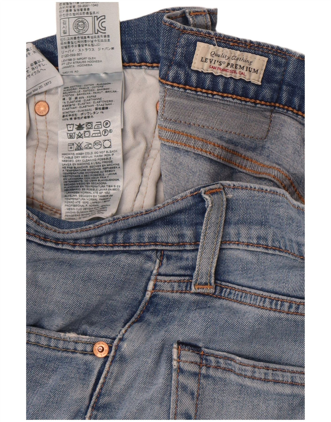 Levi's Herren 511 Slim Jeans W32 L34 Blaue Baumwolle
