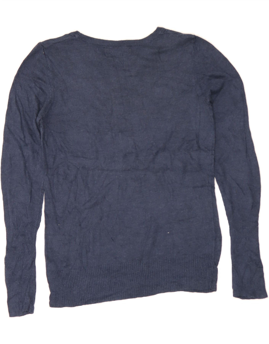 MOSSIMO Womens Boat Neck Jumper Sweater UK 12 Medium Navy Blue Nylon Vintage Mossimo and Second-Hand Mossimo from Messina Hembry 