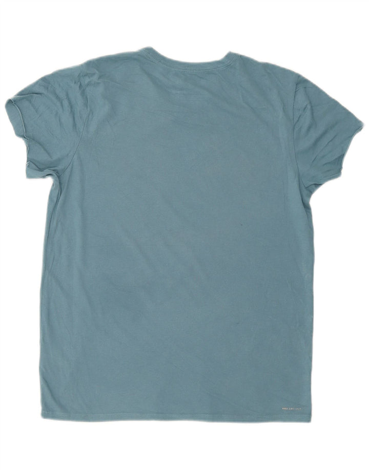 Hurley Herren Dri Fit Grafik-T-Shirt-Oberteil aus mittelblauer Baumwolle