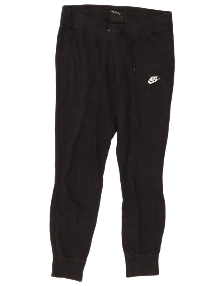 Nike Damen Trainingshose Jogger UK 12 Mittelschwarze Baumwolle