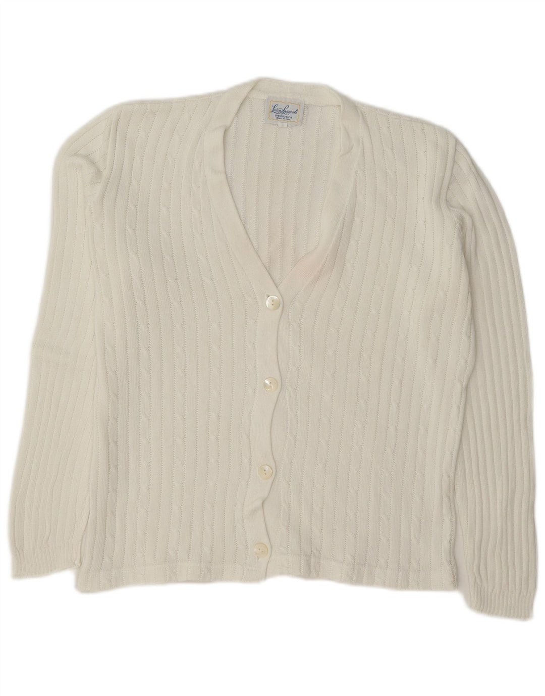 Luisa Spagnoli Damen-Strickjacke in Übergröße, Gr. 14, Mittelweiß