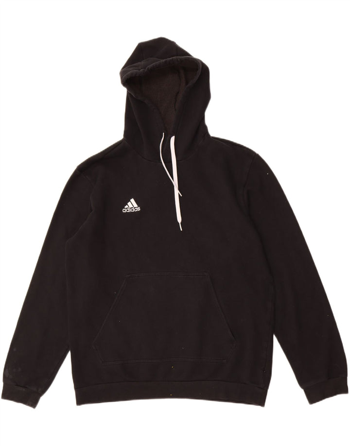 Adidas Herren Kapuzenpullover, groß, aus schwarzer Baumwolle