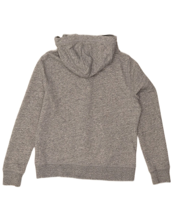 TOMMY HILFIGER Damen-Pullover mit übergroßem Reißverschluss und Kapuze, Gr. 10, klein, Grau