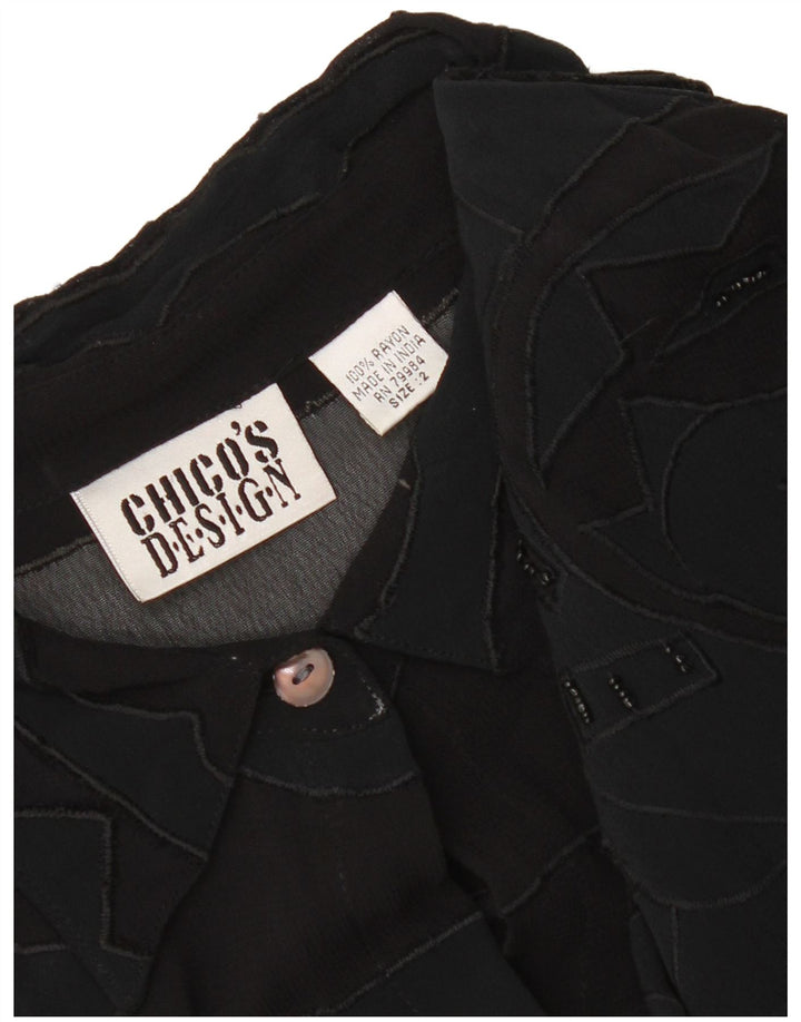 Chico's Damen-Hemdkleid, UK-Größe 44, mittlerer schwarzer geometrischer Viskose