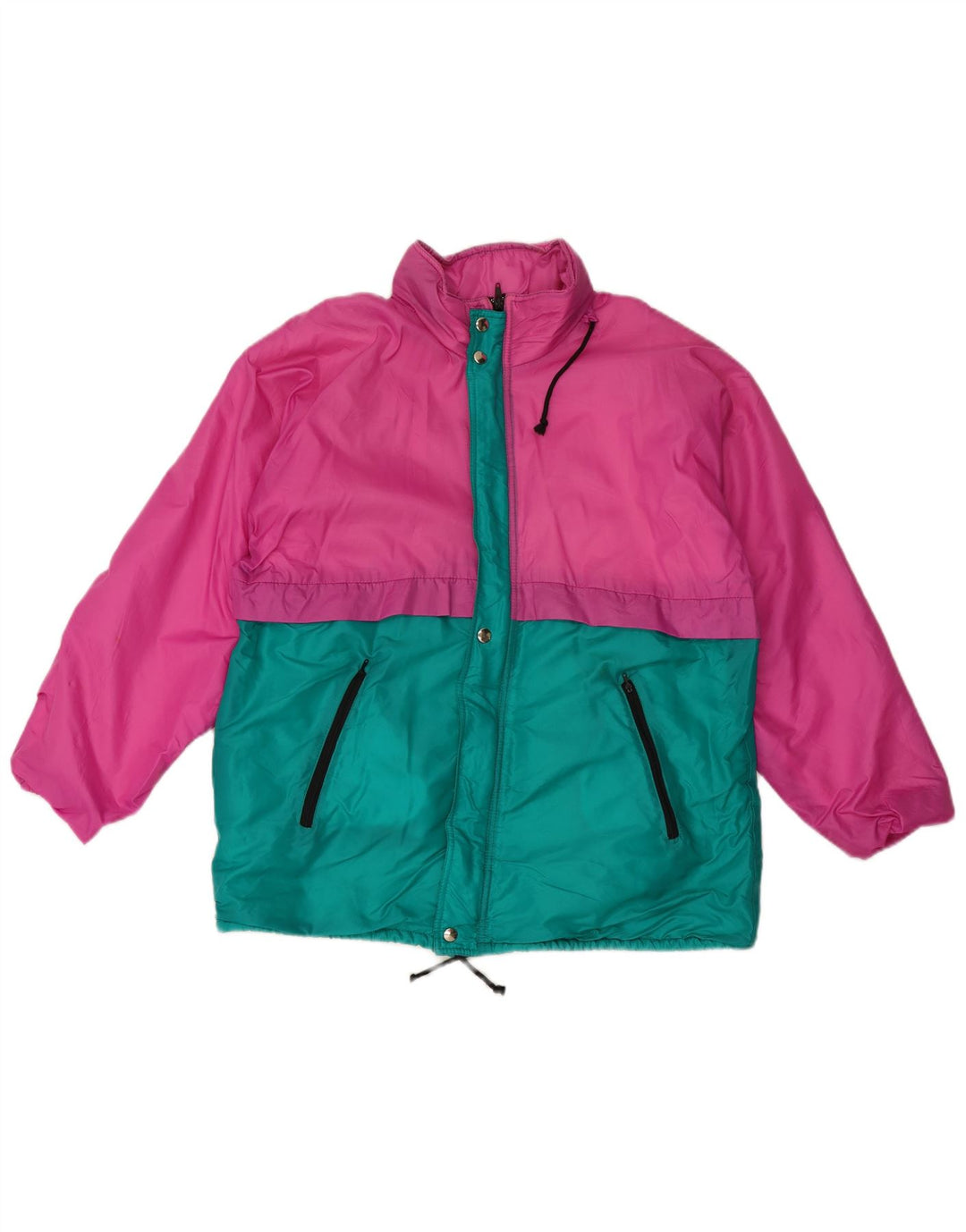 Vintage Herren Regenjacke UK 38 Mittelrosa Colourblock Polyester
